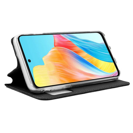 Étui à rabat élégant pour Oppo A58 4G, noir lisse