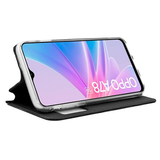 Étui à rabat COOL pour Oppo A78 5G, noir lisse
