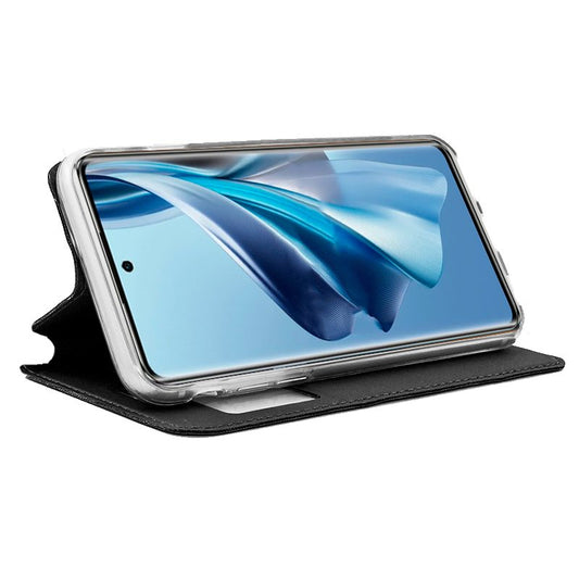 Étui à rabat élégant pour Oppo Reno 10 5G / 10 Pro 5G, noir lisse