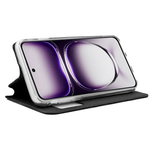 Étui à rabat élégant pour Oppo Reno 12 5G, noir lisse