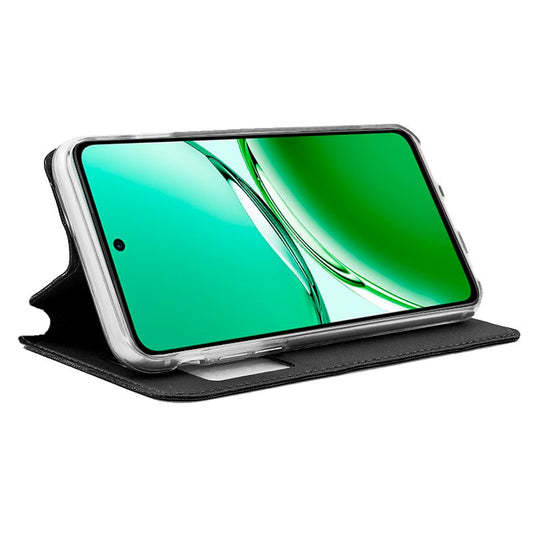 Étui à rabat élégant pour Oppo Reno 12 F 4G/5G/Reno 12 FS 4G/5G, noir lisse