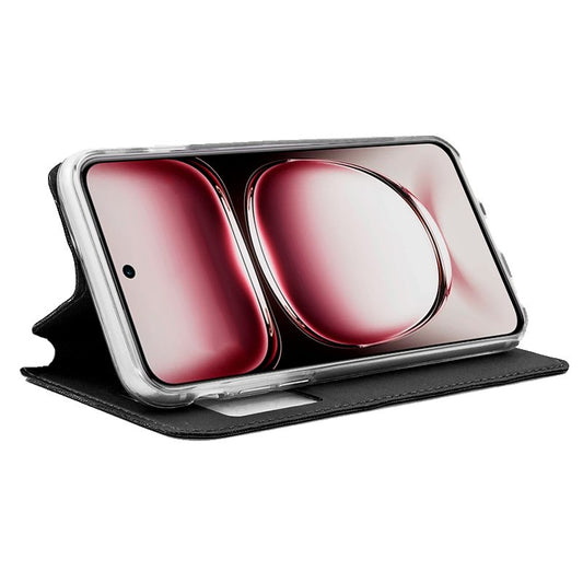 Étui à rabat élégant pour Oppo Reno 12 Pro 5G, noir lisse