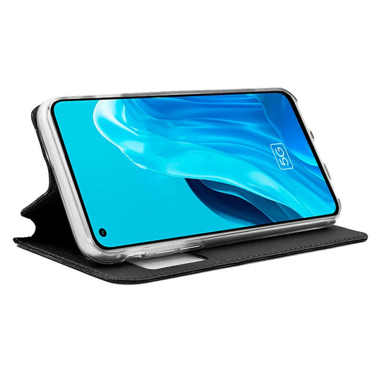 Étui à rabat élégant pour Oppo Reno 8 Lite 5G, noir lisse