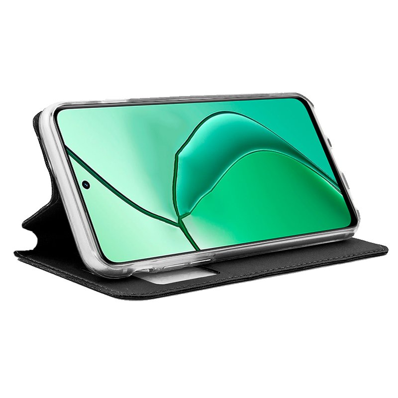 Étui à rabat Cool pour Realme 12 5G / 12x 5G, noir lisse