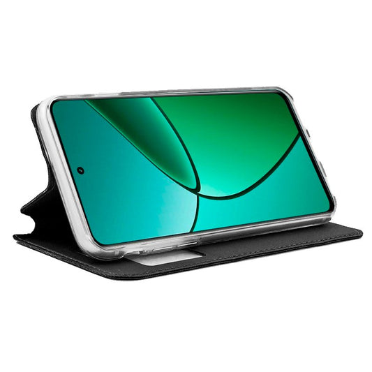 Étui à rabat tendance pour Realme 12 Plus 5G, noir uni