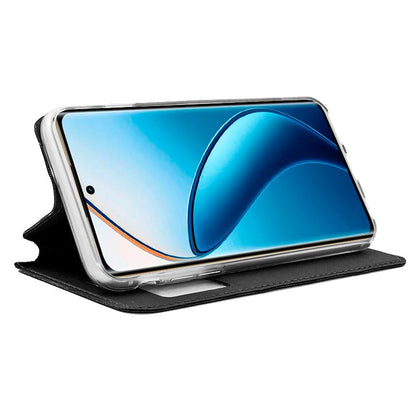Étui à rabat tendance pour Realme 12 Pro 5G / 12 Pro Plus 5G, noir uni