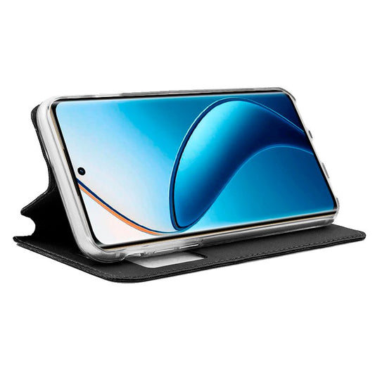 Étui à rabat tendance pour Realme 12 Pro 5G / 12 Pro Plus 5G, noir uni