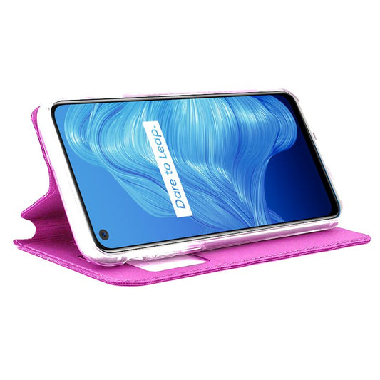 Étui à rabat Cool pour Realme 7 5G, rose uni