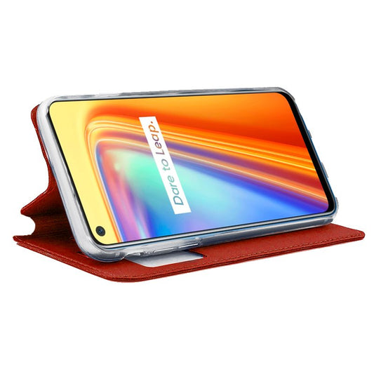 Étui à rabat Cool pour Realme 7, rouge uni