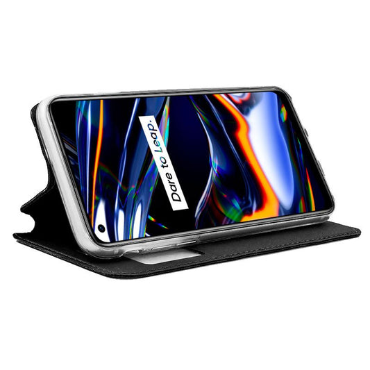 Étui à rabat Cool pour Realme 7 Pro, noir uni