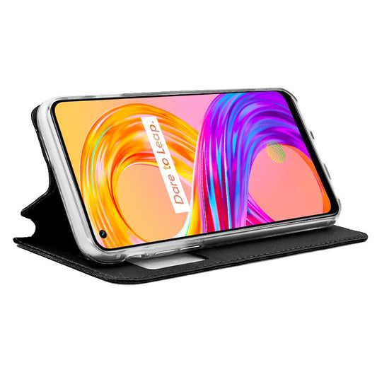Étui à rabat Cool pour Realme 8/8 Pro, noir uni