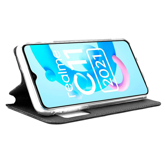 Étui à rabat Cool pour Realme C11 2021, noir uni
