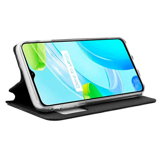 Étui à rabat Cool pour Realme C30 / Narzo 50i Prime, noir uni