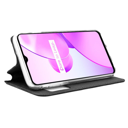 Étui à rabat Cool pour Realme C31, noir uni