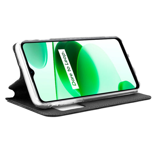 Étui à rabat Cool pour Realme C35 / Narzo 50A Prime, noir uni