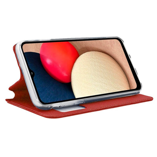 Étui à rabat Cool pour Samsung A025 Galaxy A02s Rouge uni