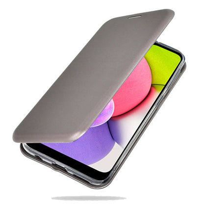 Étui à rabat élégant pour Samsung A037 Galaxy A03s Argenté