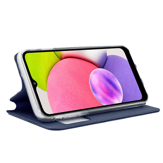 Étui à rabat Cool pour Samsung A037 Galaxy A03s Bleu uni