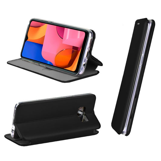 Étui à rabat élégant pour Samsung A207 et Galaxy A20s, noir