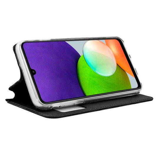 Étui à rabat tendance pour Samsung A225 Galaxy A22 4G, noir lisse