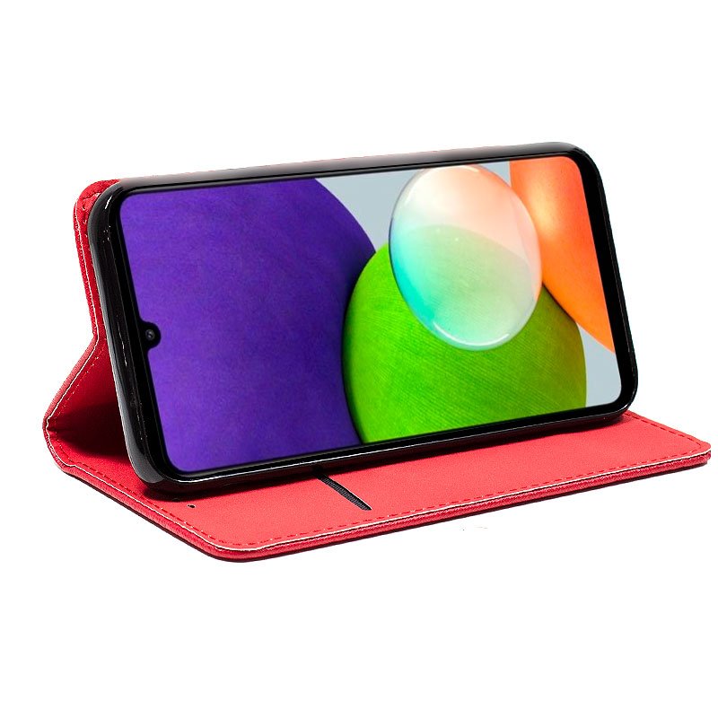 Étui à rabat tendance pour Samsung A225 Galaxy A22 4G, rouge uni