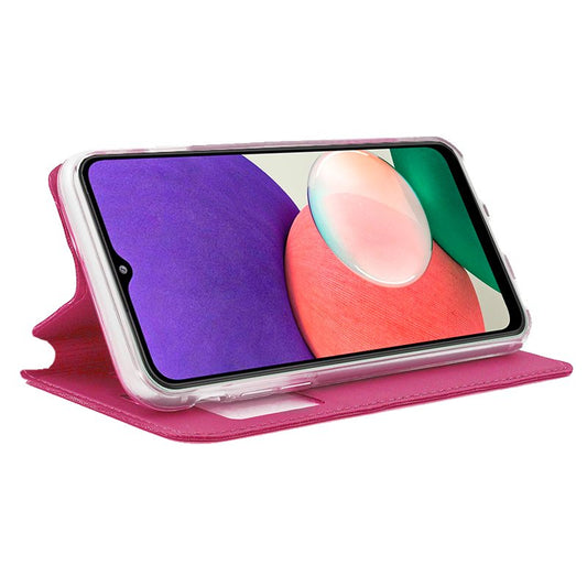 Étui à rabat tendance pour Samsung A226 Galaxy A22 5G, rose uni
