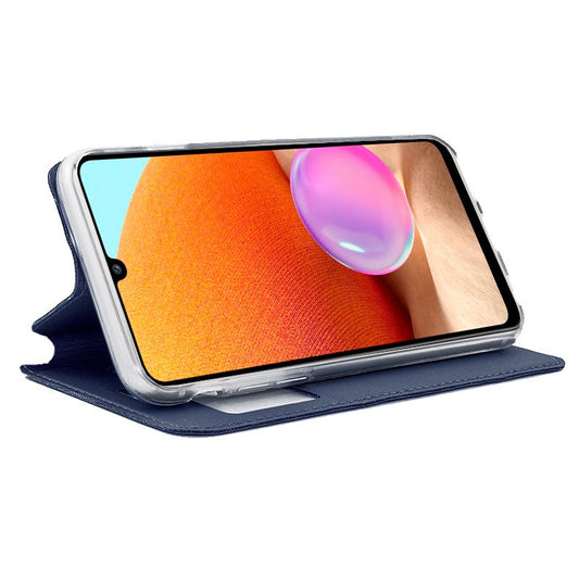 Étui à rabat tendance pour Samsung A325 Galaxy A32 4G, bleu uni