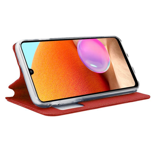 Étui à rabat tendance pour Samsung A325 Galaxy A32 4G, rouge uni