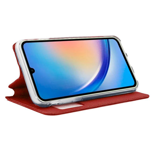 Étui à rabat tendance pour Samsung A346 Galaxy A34 5G, rouge uni
