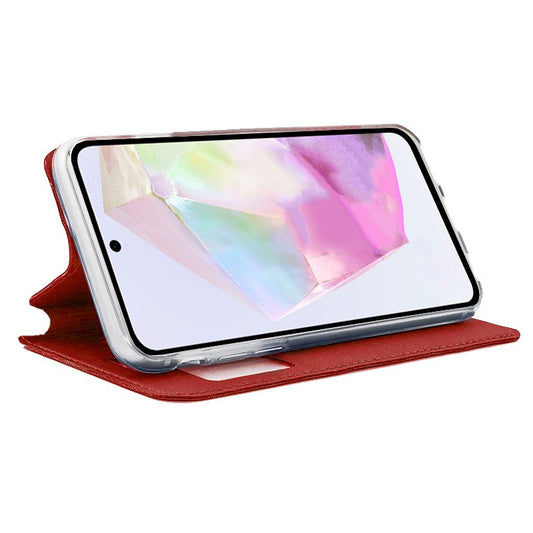 Étui à rabat tendance pour Samsung A356 Galaxy A35 5G, rouge uni
