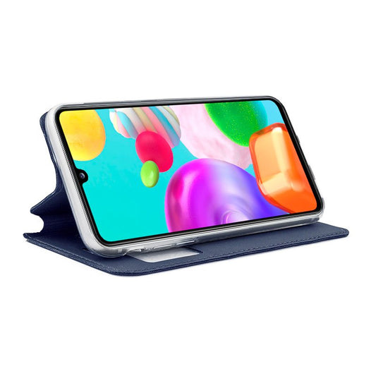Étui à rabat Cool pour Samsung A415 et Galaxy A41, bleu uni