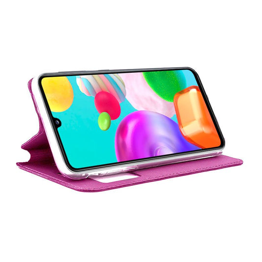 Étui à rabat tendance pour Samsung A415 et Galaxy A41, rose uni