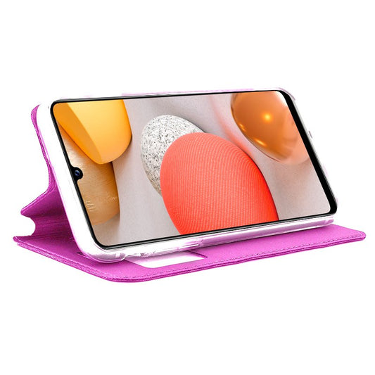 Étui à rabat tendance pour Samsung A426 Galaxy A42 5G, rose uni