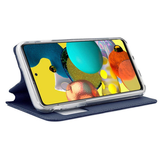 Étui à rabat Cool pour Samsung A516 Galaxy A51 5G, bleu uni