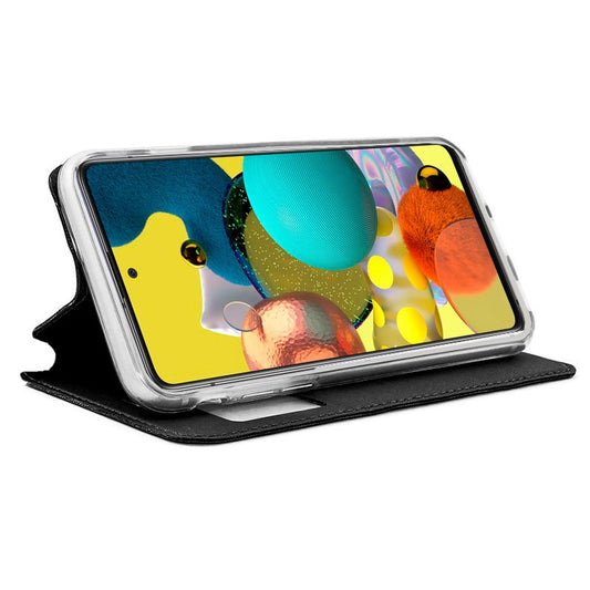 Étui à rabat Cool pour Samsung A516 Galaxy A51 5G, noir lisse