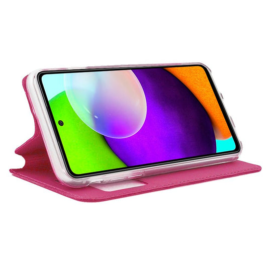 Étui à rabat tendance pour Samsung A525 Galaxy A52 / A52 5G / A52s 5G, rose uni