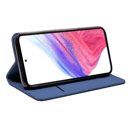 Étui à rabat tendance pour Samsung A536 Galaxy A53 5G, bleu uni
