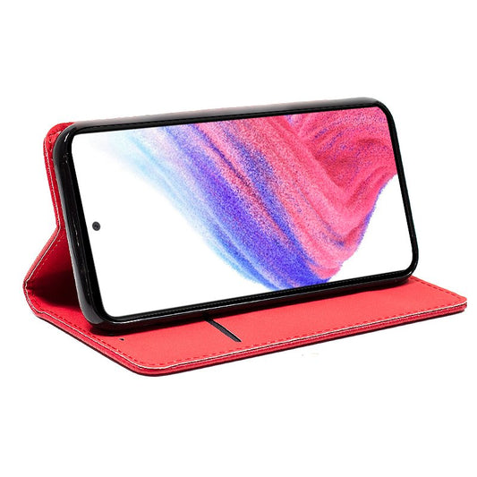 Étui à rabat tendance pour Samsung A536 Galaxy A53 5G, rouge uni