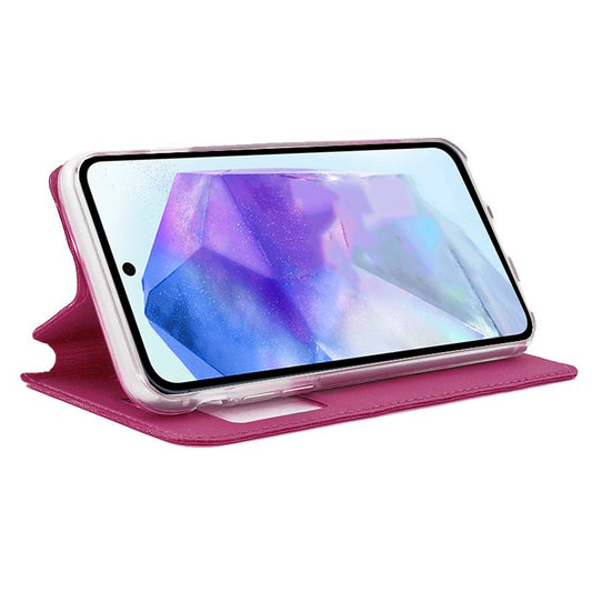 Étui à rabat tendance pour Samsung A556 Galaxy A55 5G, rose uni