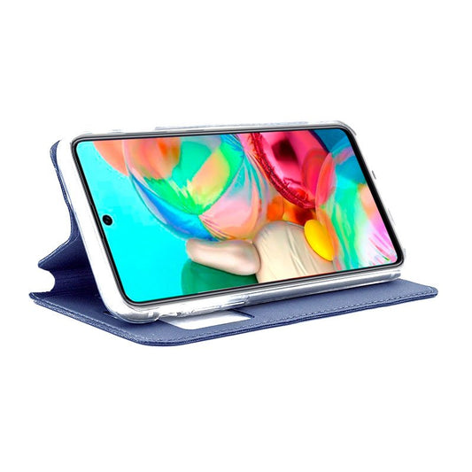 Étui à rabat Cool pour Samsung A715 Galaxy A71 Bleu uni