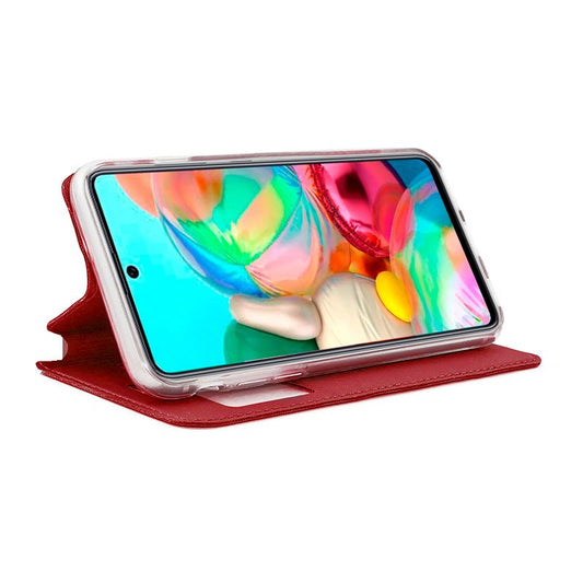 Étui à rabat Cool pour Samsung A715 et Galaxy A71 - Rouge uni