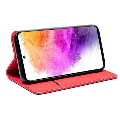 Étui à rabat tendance pour Samsung A736 Galaxy A73 5G, rouge uni