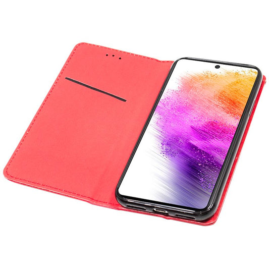 Étui à rabat tendance pour Samsung A736 Galaxy A73 5G, rouge uni