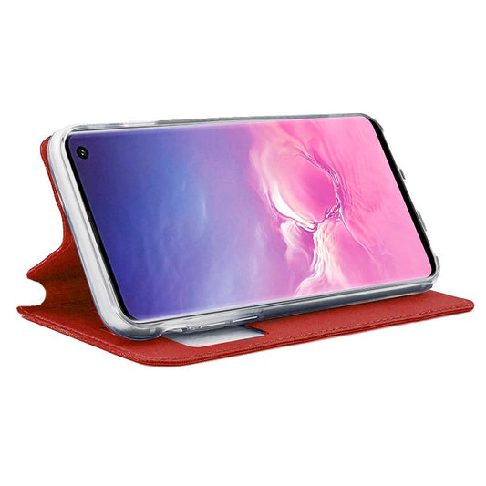 Étui à rabat tendance pour Samsung Galaxy S10 G973, rouge uni