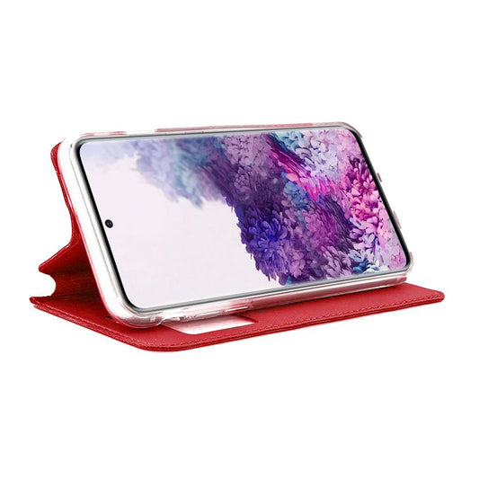 Étui à rabat tendance pour Samsung G980 Galaxy S20 Rouge uni