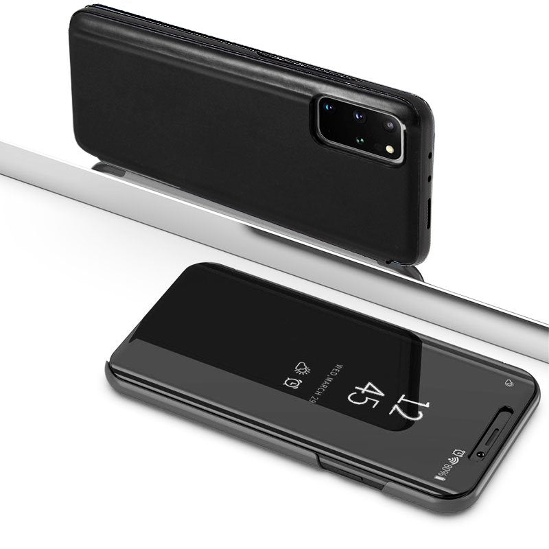 Étui à rabat transparent pour Samsung Galaxy S20 Plus G985, noir