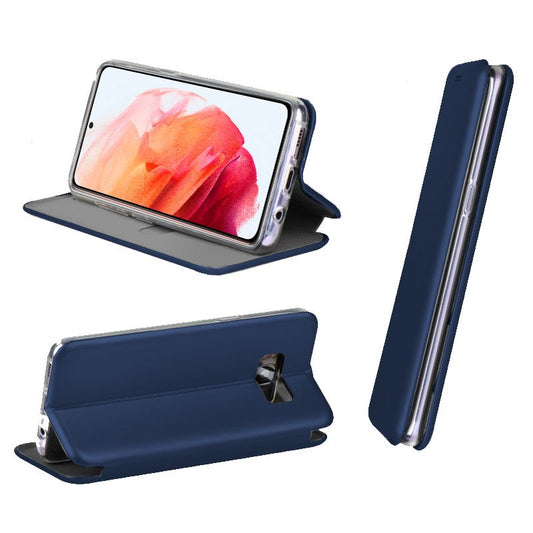 Étui à rabat tendance pour Samsung G990 Galaxy S21 Elegance Navy