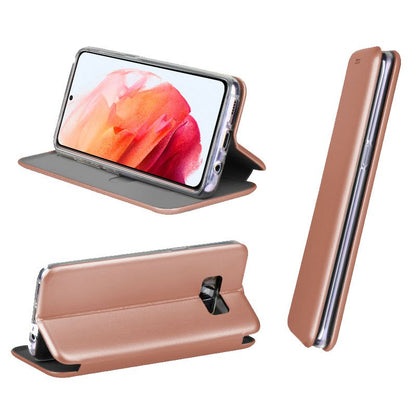 Étui à rabat tendance pour Samsung G990 et Galaxy S21 Elegance, or rose