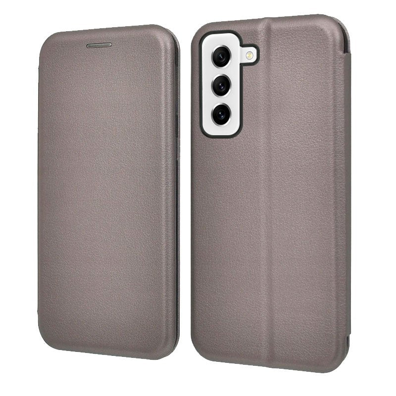Étui à rabat tendance pour Samsung Galaxy S21 FE G990B, couleur argent élégant