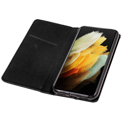 Étui à rabat ultra-lisse pour Samsung Galaxy S21 Ultra G998, noir
